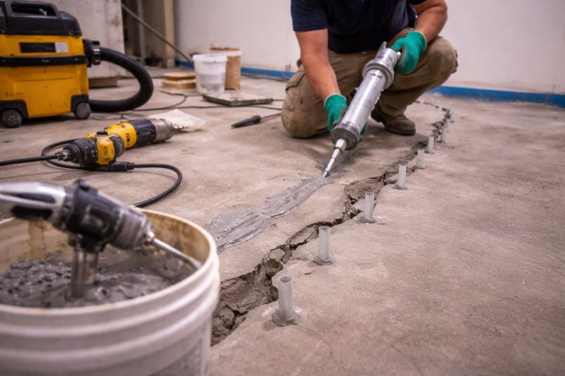 Cracked Basement Floor Repair in Fort Washington, MD