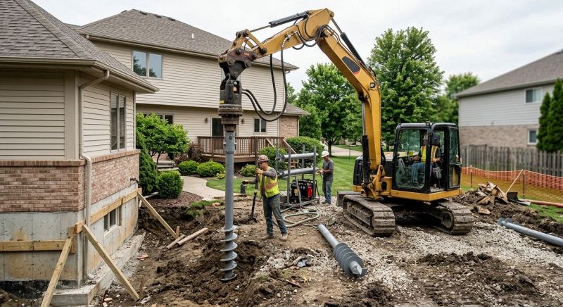 Helical Pile Installation in Fort Washington, MD